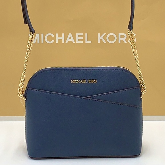 MICHAEL KORS JET SET TRAVEL DOME XCROSS XBODY SAFFIANO LEATHER NAVY COLOR - Picture 9 of 13